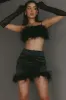 Showstopper Feather Trim Skirt Black sold by Selfie Leslie
