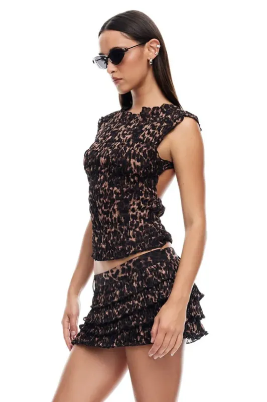 LIONESS Uno Tie Top Leopard sold by Selfie Leslie