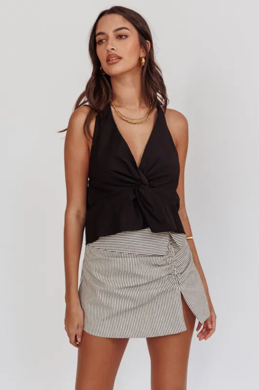 Zoriah Twist Bust Halterneck Top Black sold by Selfie Leslie