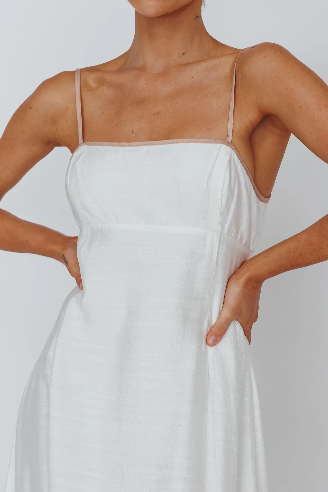 Noni Cami Strap Swing Midi Dress White sold by Selfie Leslie product image thumbnail 4