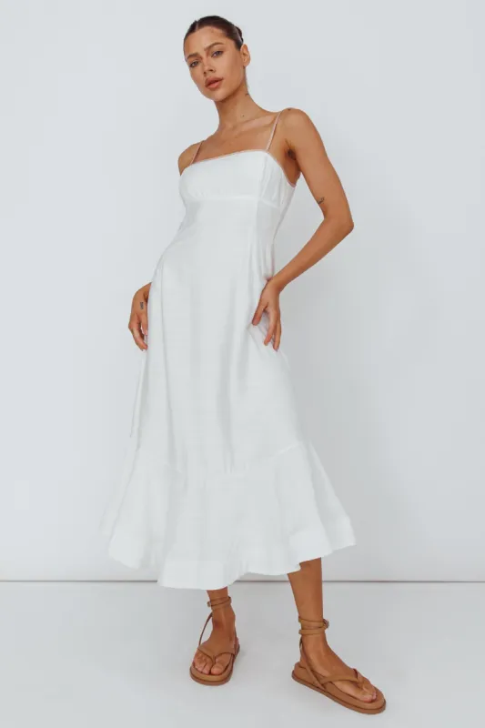 Noni Cami Strap Swing Midi Dress White sold by Selfie Leslie