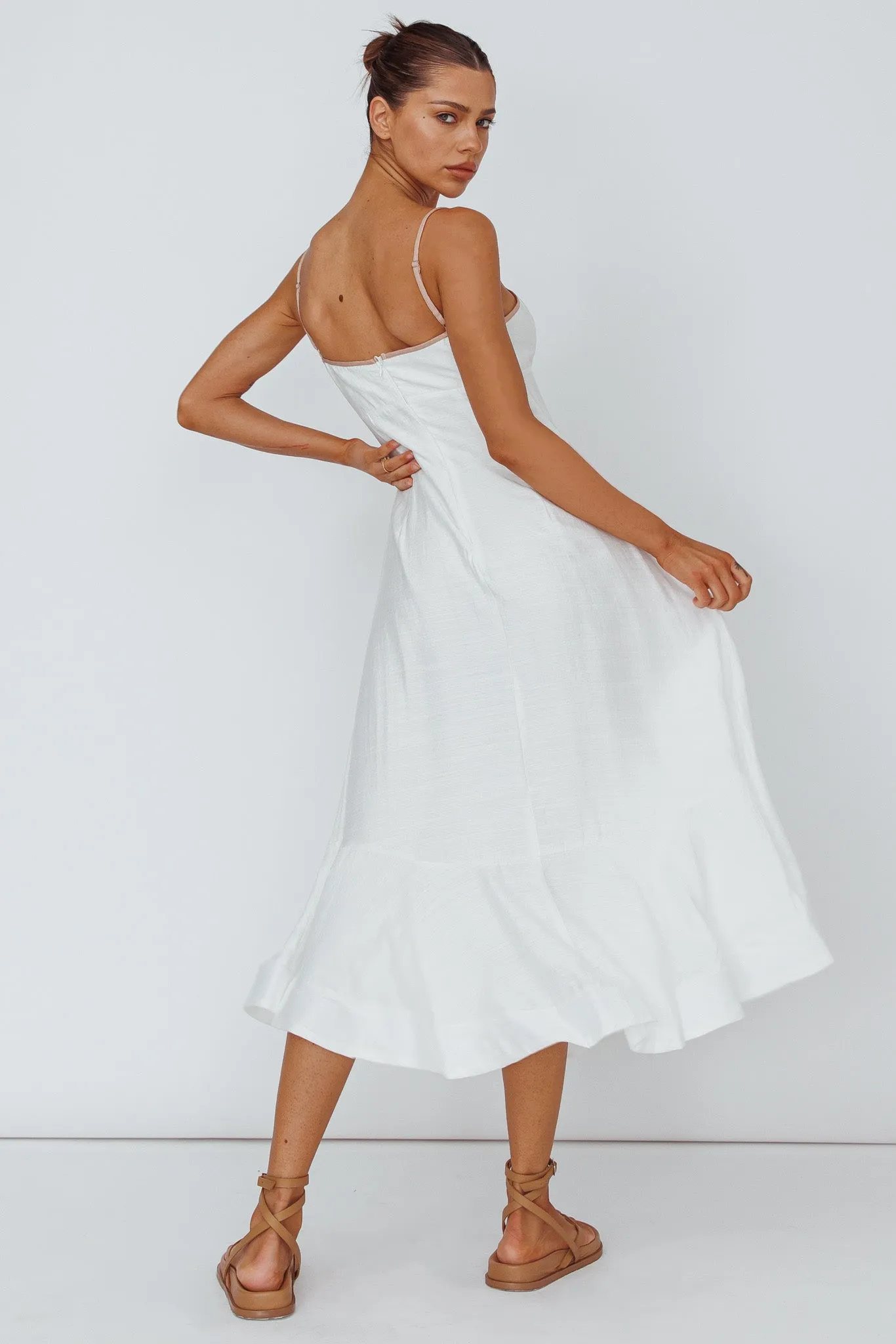 Noni Cami Strap Swing Midi Dress White sold by Selfie Leslie product image thumbnail 2