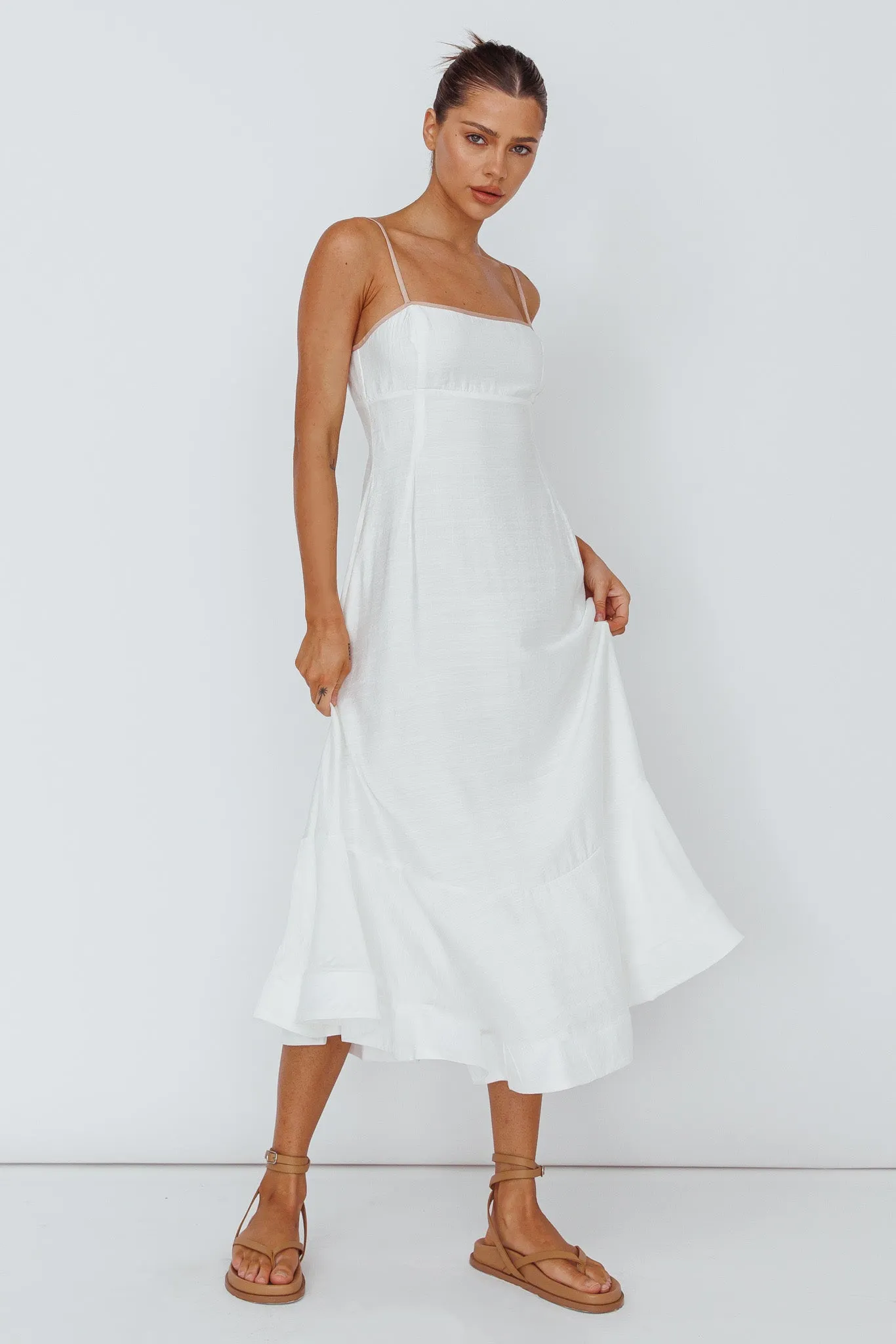Noni Cami Strap Swing Midi Dress White sold by Selfie Leslie product image thumbnail 3