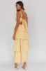 Provence Bloom Tiered Ruffle Floral Maxi Dress Yellow sold by Selfie Leslie