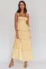 Provence Bloom Tiered Ruffle Floral Maxi Dress Yellow sold by Selfie Leslie