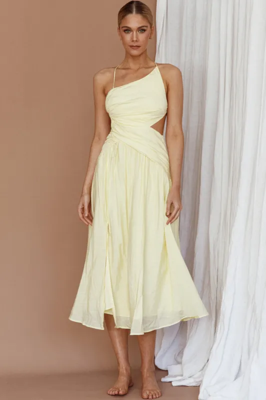 Destination Open Back Midi Dress Lemon sold by Selfie Leslie