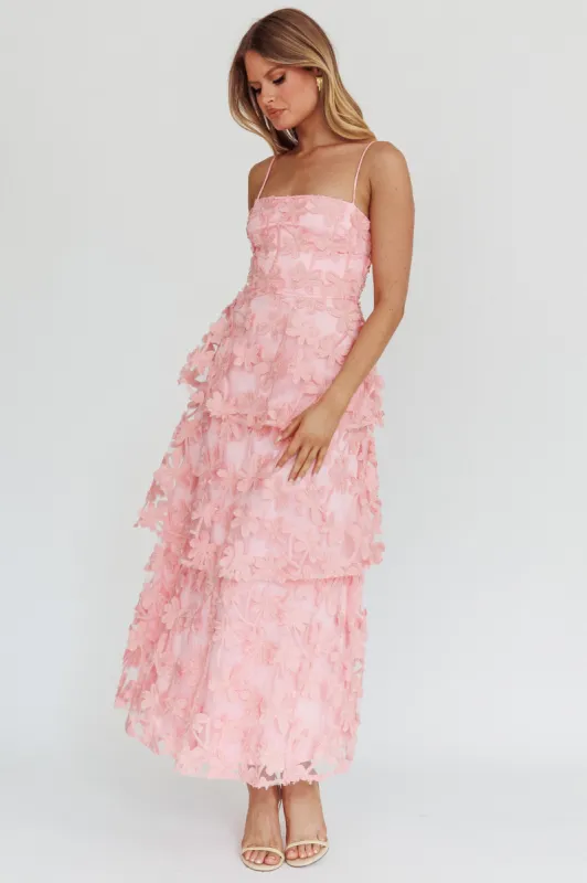 Dori Floral Embellished Maxi Dress Blush sold by Selfie Leslie