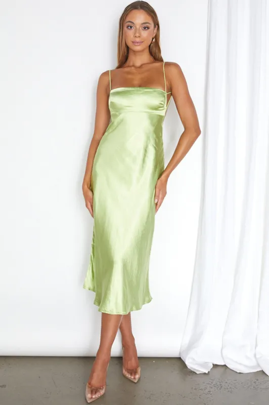 Dolce Life Low Back Midi Dress Lime sold by Selfie Leslie