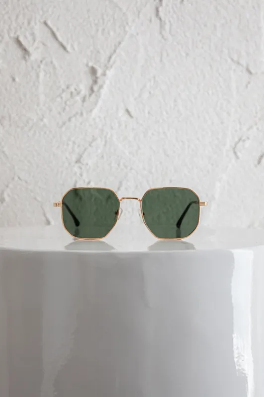 Sahara Aviator Sunglasses Dark Green sold by Selfie Leslie