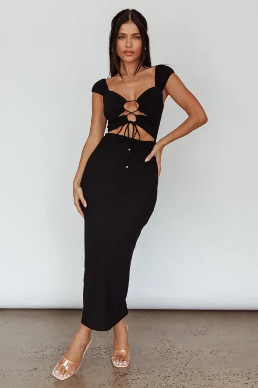 Iconic Cut-Out Bodice Midi Dress Black sold by Selfie Leslie