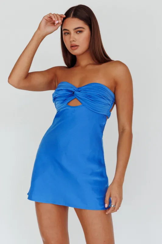 Firefly Twist Bust Mini Dress Marine Blue sold by Selfie Leslie
