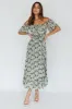Voyager Off-Shoulder Bell Sleeve Midi Dress Floral Green sold by Selfie Leslie
