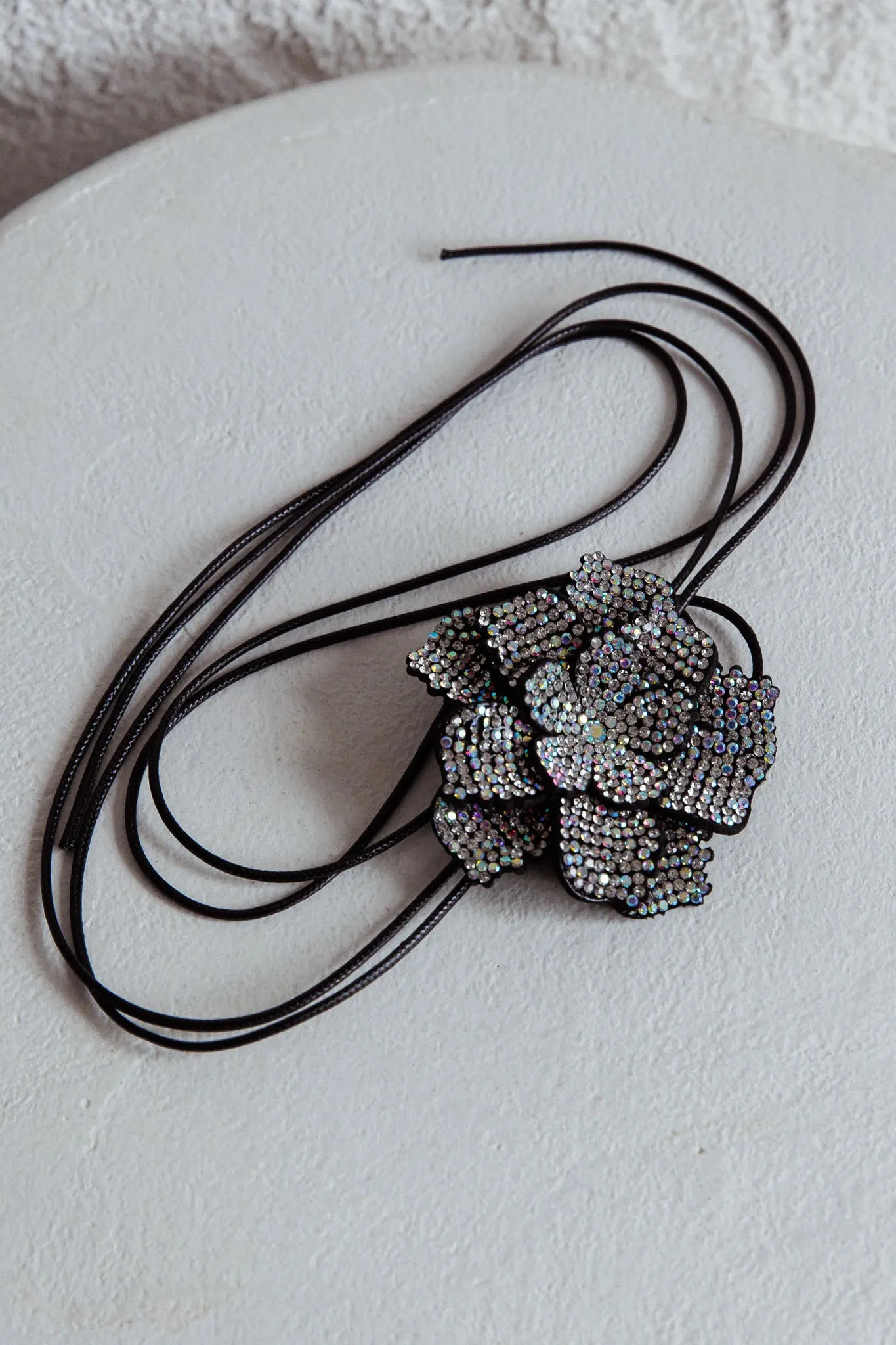 Magnolia Diamante Flower Choker Necklace Black sold by Selfie Leslie product image thumbnail 2