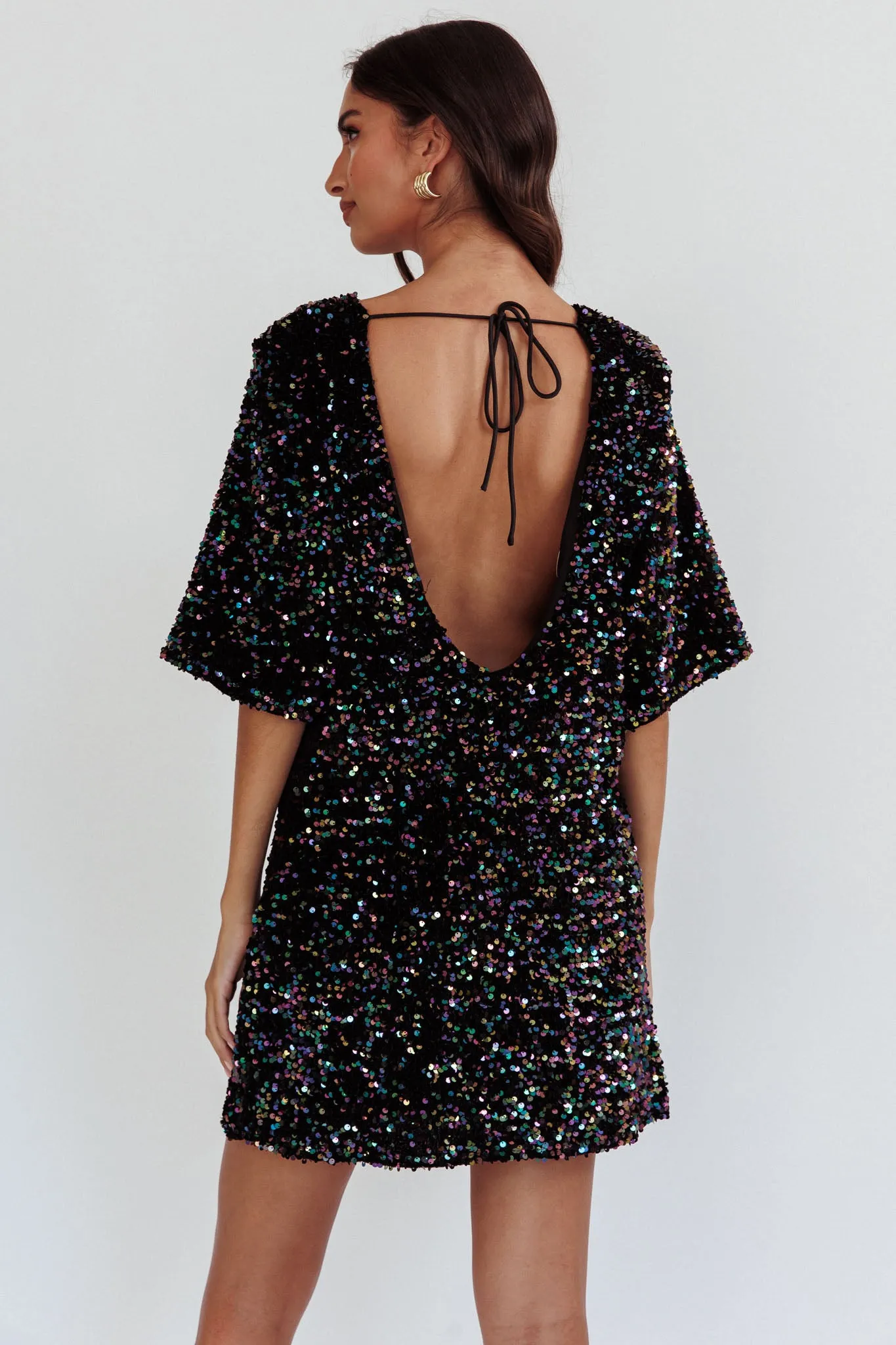 Miramar Backless Sequin Dress Black Multi sold by Selfie Leslie product image thumbnail 2