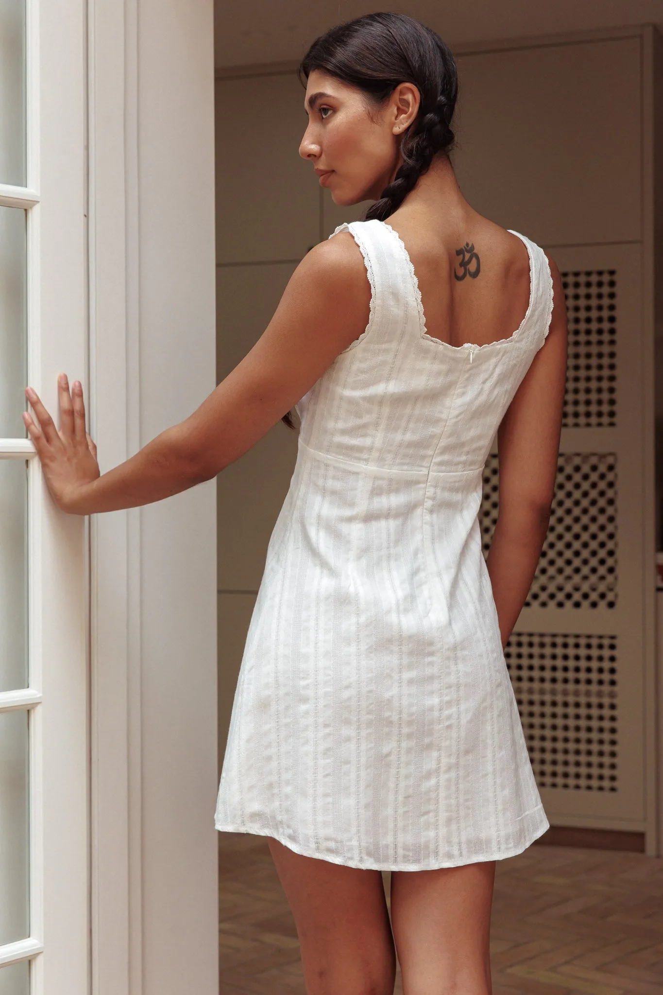 Aura Girl Square Neckline Mini Dress White sold by Selfie Leslie product image thumbnail 2