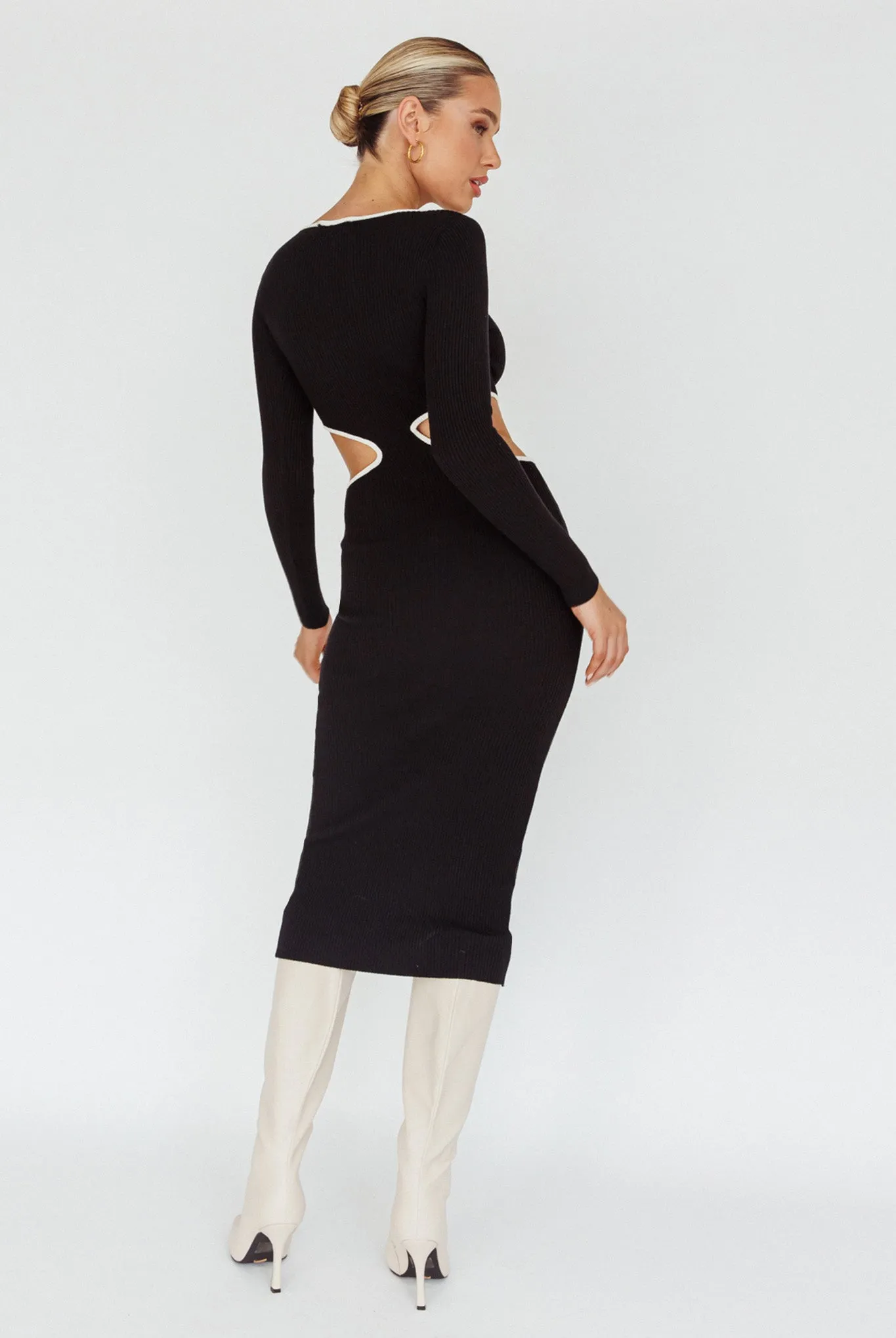 Jovie Keyhole Knit Midi Dress Black sold by Selfie Leslie product image thumbnail 2