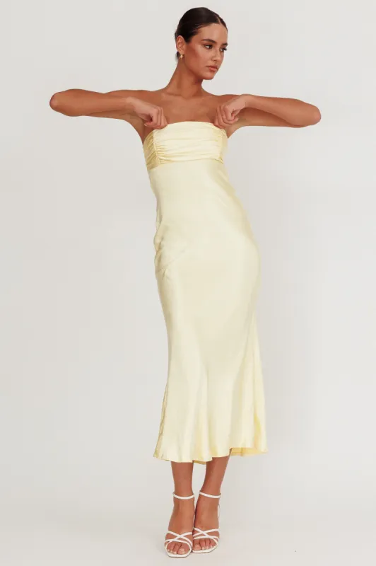 Moon Song Strapless Laced Back Dress Sun sold by Selfie Leslie