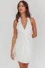 Zoriah Twist Bust Halterneck Mini Dress White sold by Selfie Leslie