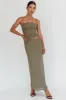 Lorely Ruched Bodice Maxi Dress Olive sold by Selfie Leslie