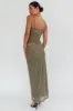 Lorely Ruched Bodice Maxi Dress Olive sold by Selfie Leslie