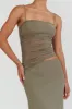 Lorely Ruched Bodice Maxi Dress Olive sold by Selfie Leslie