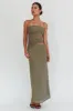 Lorely Ruched Bodice Maxi Dress Olive sold by Selfie Leslie