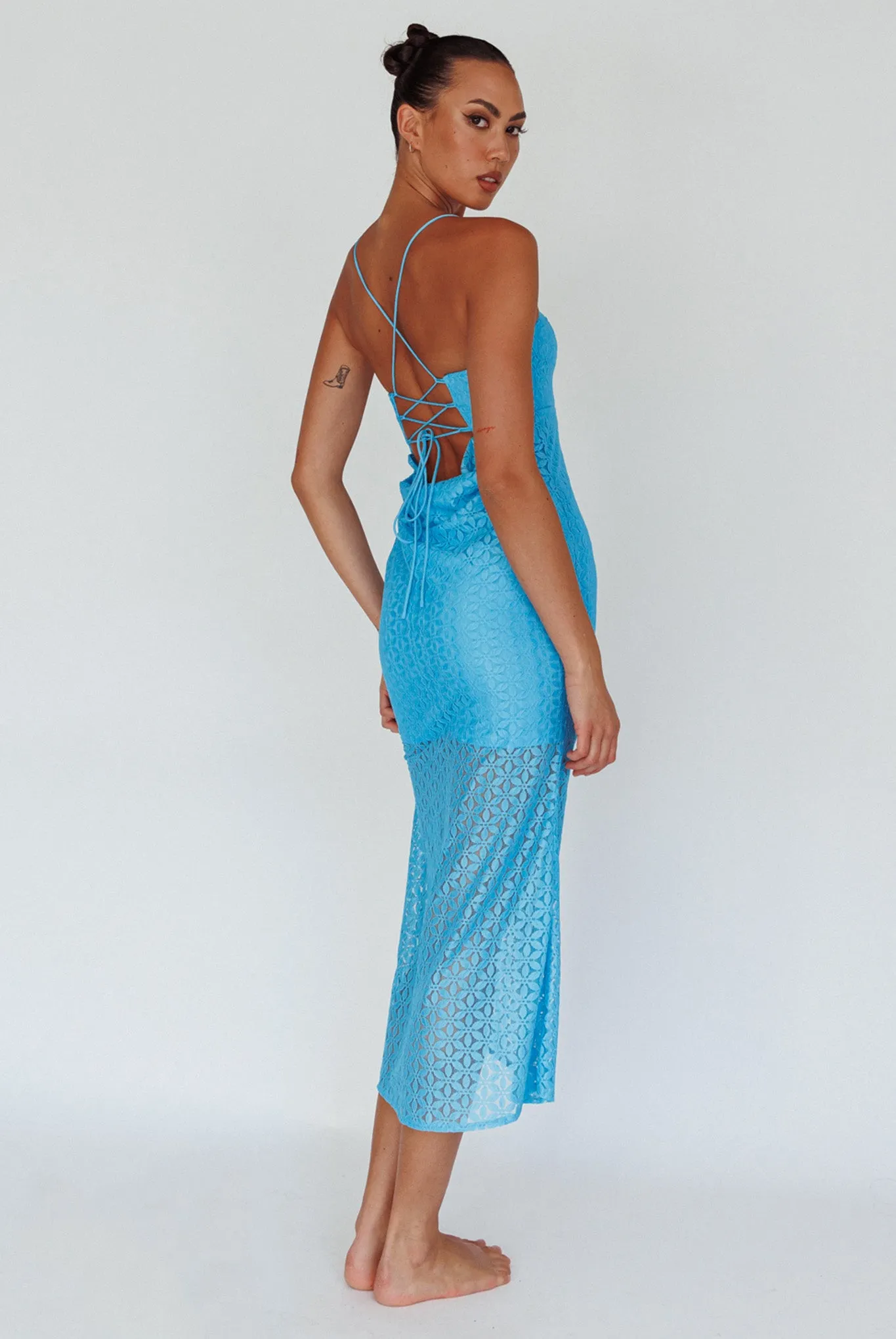 Lazy Daisy Flower Strap Midi Dress Blue sold by Selfie Leslie product image thumbnail 2