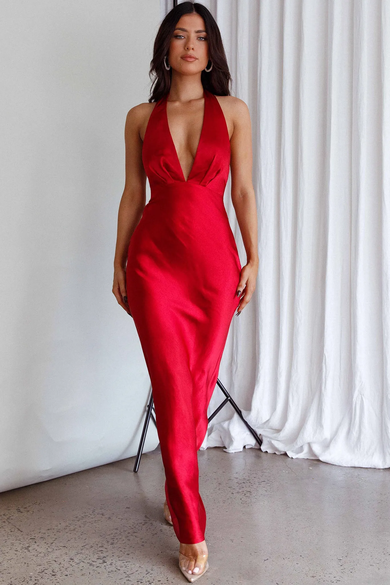 Of Your Dreams Rose Accent Halter Dress Red sold by Selfie Leslie product image thumbnail 4