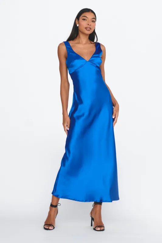 Jelena Draped Back Maxi Dress Sapphire sold by Selfie Leslie