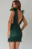 Ludivine Shoulder Accent Mesh Mini Dress Green sold by Selfie Leslie