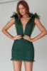 Ludivine Shoulder Accent Mesh Mini Dress Green sold by Selfie Leslie