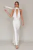 Italia Azure Halterneck Maxi Dress Oyster sold by Selfie Leslie