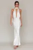 Italia Azure Halterneck Maxi Dress Oyster sold by Selfie Leslie