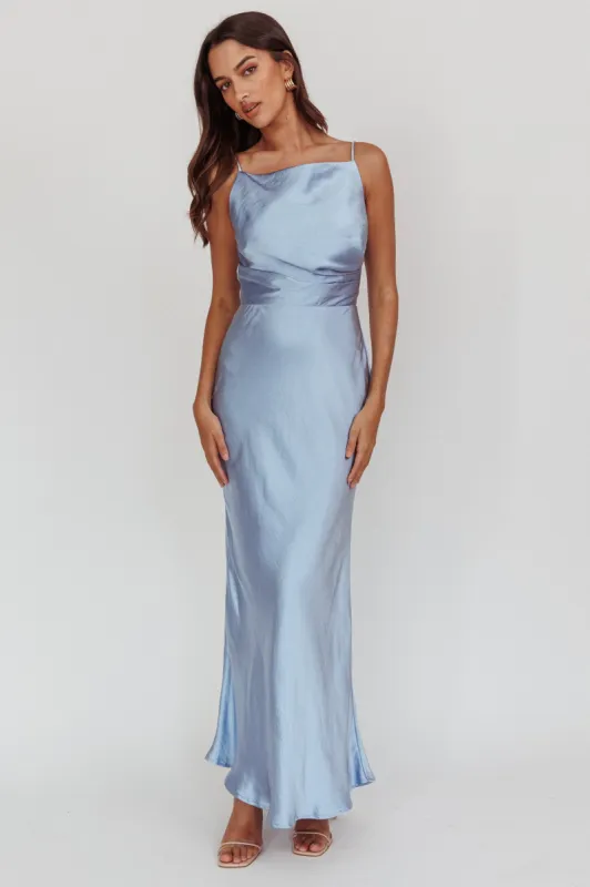 Laila Boat Neck Maxi Dress Stone Blue sold by Selfie Leslie