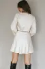 Reese Long Sleeve Satin Crop Top Cream sold by Selfie Leslie