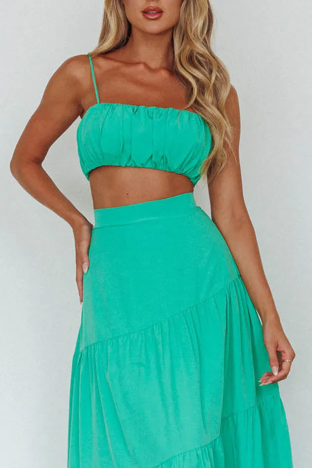 Bondi Waist Tie Maxi Skirt Apple sold by Selfie Leslie product image thumbnail 4