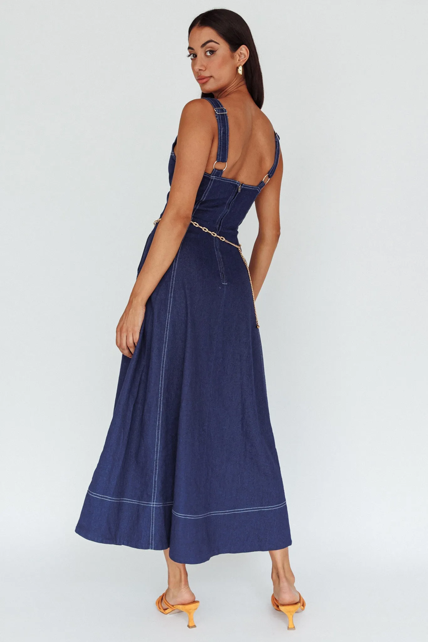 Laureen Pocket Maxi Dress Denim Indigo sold by Selfie Leslie product image thumbnail 2