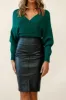 Noreiga Vegan Leather Mid-Length Skirt Black sold by Selfie Leslie