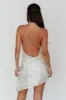 Illiana Diamante Strap Sequin Mini Dress Silver Black sold by Selfie Leslie