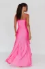 Rosalia Ruched Ruffle Maxi Dress Fuchsia sold by Selfie Leslie