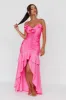 Rosalia Ruched Ruffle Maxi Dress Fuchsia sold by Selfie Leslie