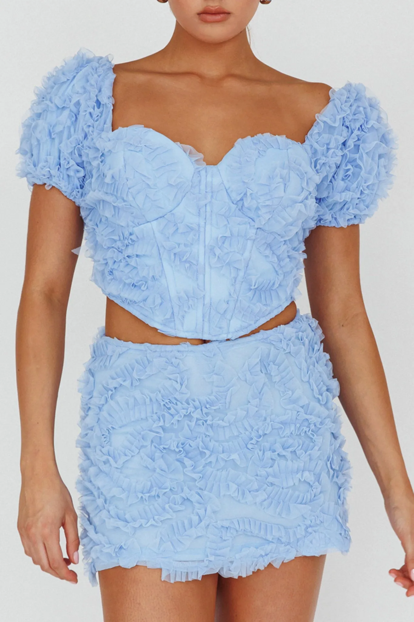 Cielito Embellished Crop Top Light Blue sold by Selfie Leslie product image thumbnail 4