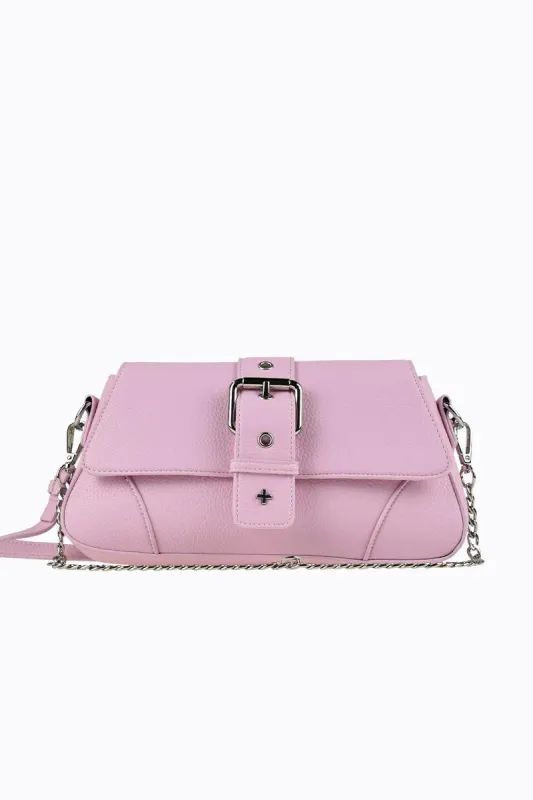 Peta And Jain Maddy Buckle Shoulder Bag Chain Pink sold by Selfie Leslie