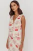 Flowering Romantic Print Sleeveless Vest Beige sold by Selfie Leslie