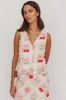 Flowering Romantic Print Sleeveless Vest Beige sold by Selfie Leslie