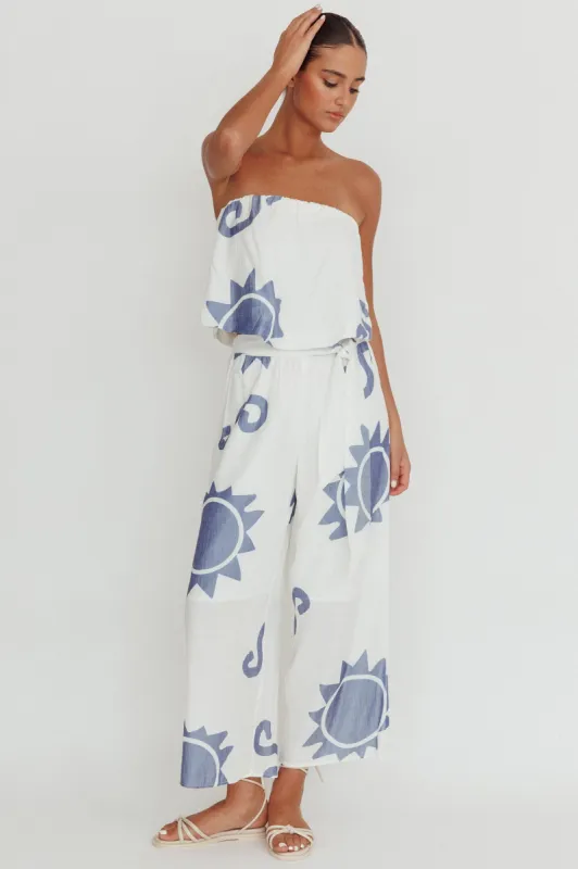 Nectar Sun Print Wide Leg Pants Blue sold by Selfie Leslie