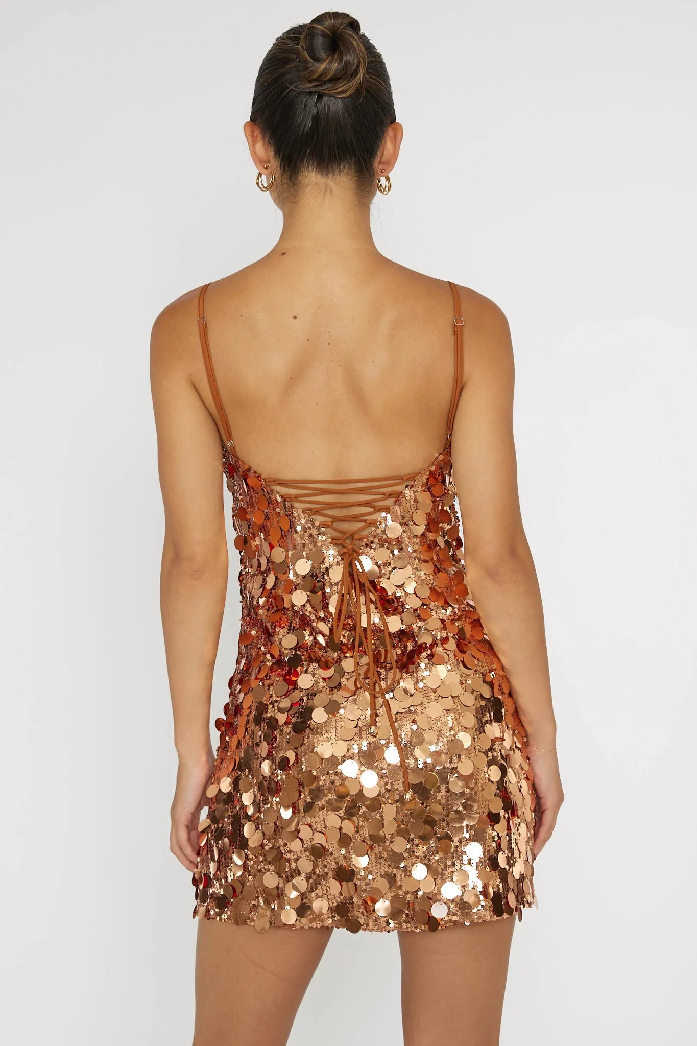 Axel Sequin Mini Dress Bronze sold by Selfie Leslie product image thumbnail 3