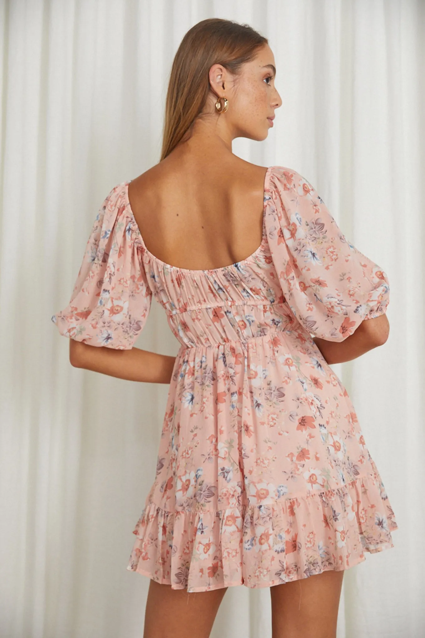 Vista Del Mar Tied Bust Mini Dress Floral Pink sold by Selfie Leslie product image thumbnail 2