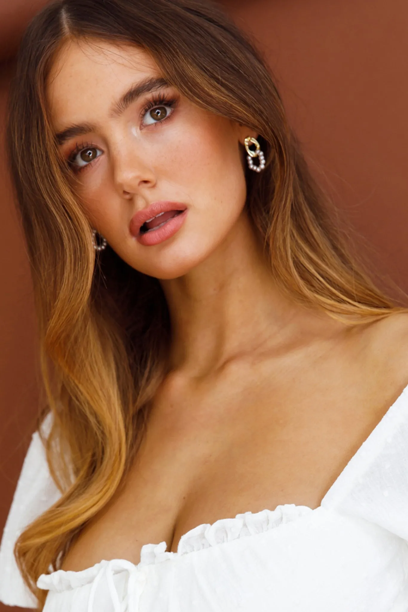 Charlotte Pearl Loop Earrings Gold sold by Selfie Leslie product image thumbnail 2