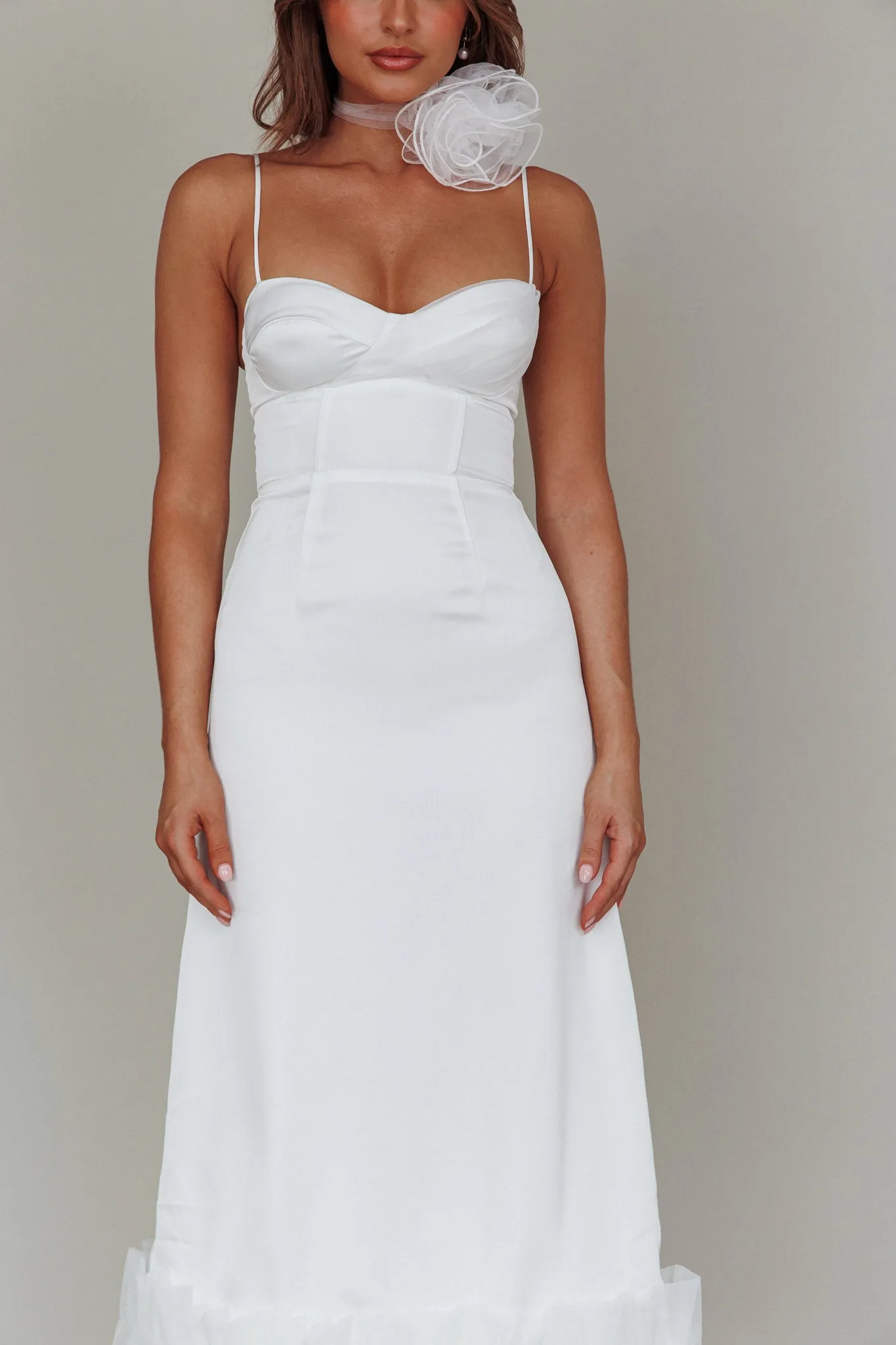 Buona Sera Hem Decoration Midi Dress White sold by Selfie Leslie product image thumbnail 4